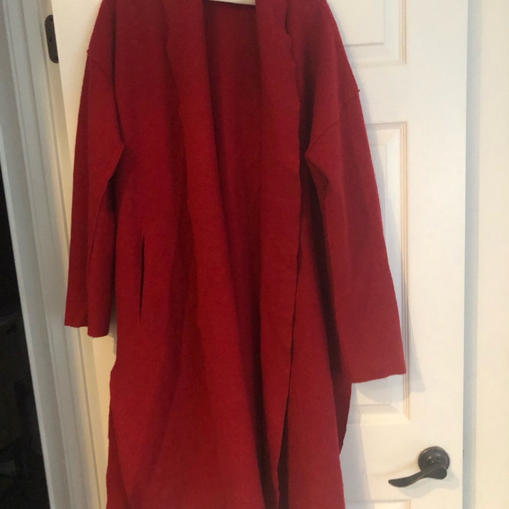 Eileen Fisher wool Red coat - Picture 6 of 9